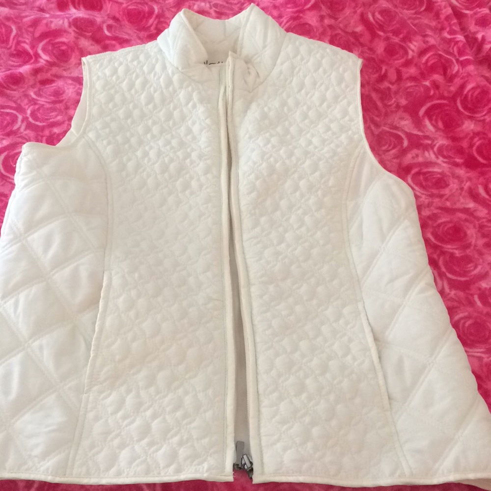 Cream Quilted Nylon Vest